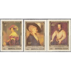 СССР 1984, Эрмитаж Английская живопись, серия 3 марки 5483-84 и 5486 (Сол)