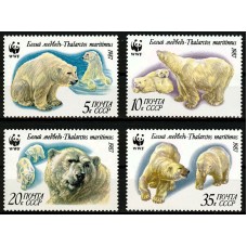 СССР 1987, Фауна Белые медведи, полная серия 5815-18 (Сол)