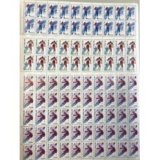 СССР 1988, Зимняя Олимпиада Калгари-88, серия 3 марки в полных листах 5905-07 (Сол)