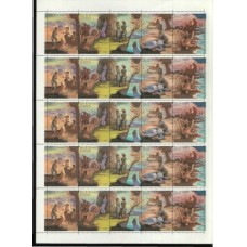 СССР 1989, Творчество Ф. Купера, полный лист марок 6128-32 (Сол)