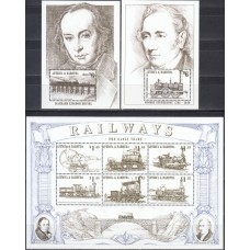 Железная дорога Антигуа и барбуда 1997, История железной дороги ретро-поезда, серия 1 малый лист 2 блока