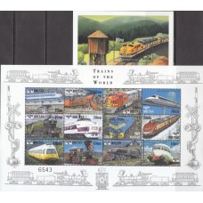 Железная дорога Бутан 1999, Локомотивы Ретро, комплект 1 блок 1 малый лист