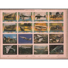 Авиация Умм Эль Кайвайн 1972, История развития Авиации Самолеты, малый лист без зубцов (розовая бумага)